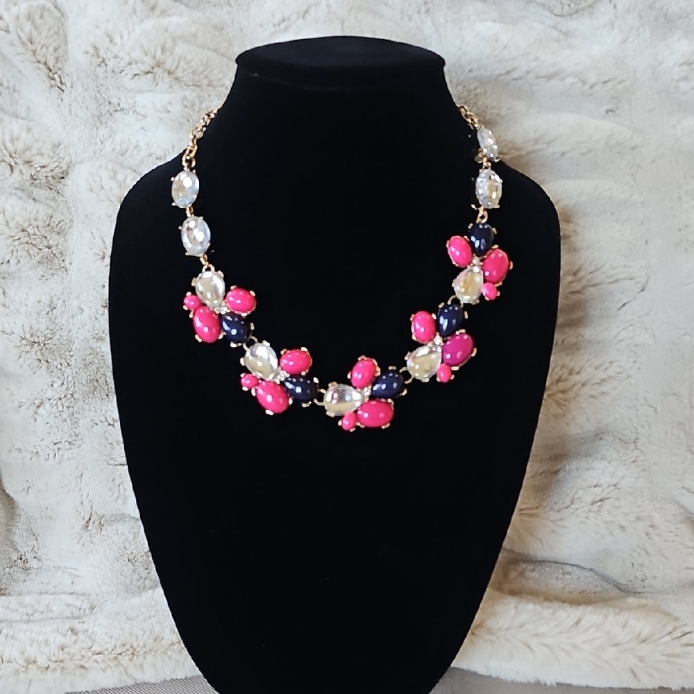 Elegant Pink and Blue Women's Necklace